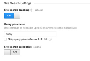 Google Analytics Site Settings